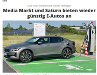 Auto-Abo: Elektroautos schnell verfügbar | Media Markt und Saturn bieten wieder günstig E-Autos an |